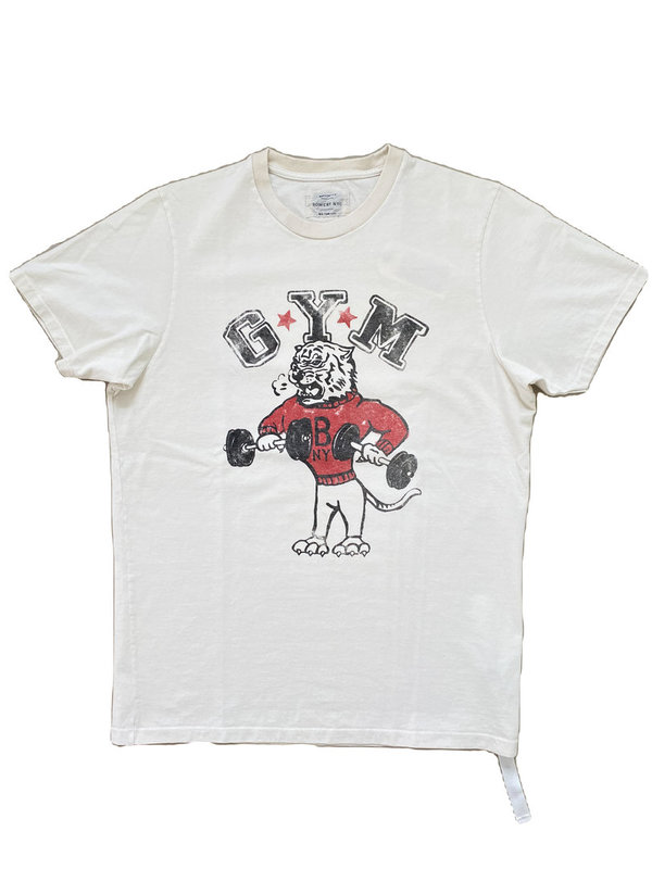 Bowery NYC T-Shirt "GYM" in off white